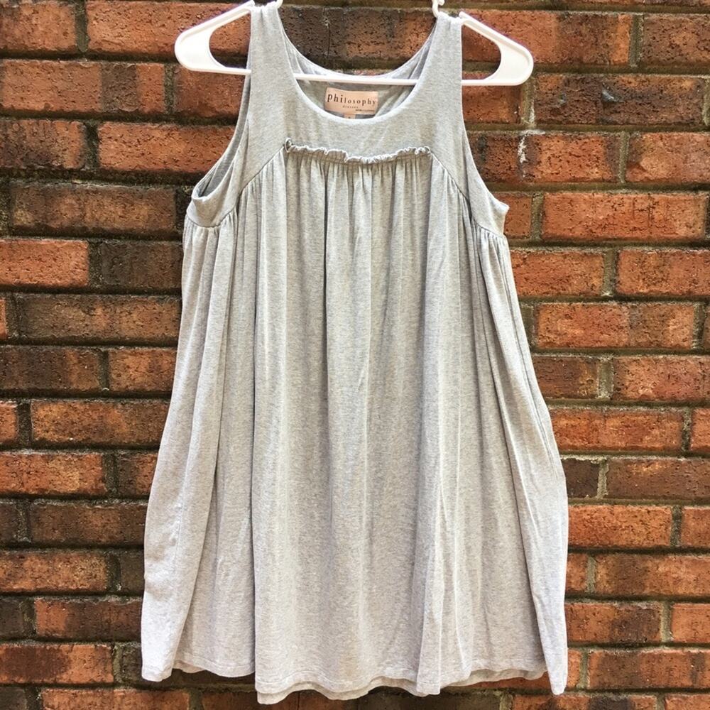 Philosophy Gray Jersey Knit Sleeveless Dress Small